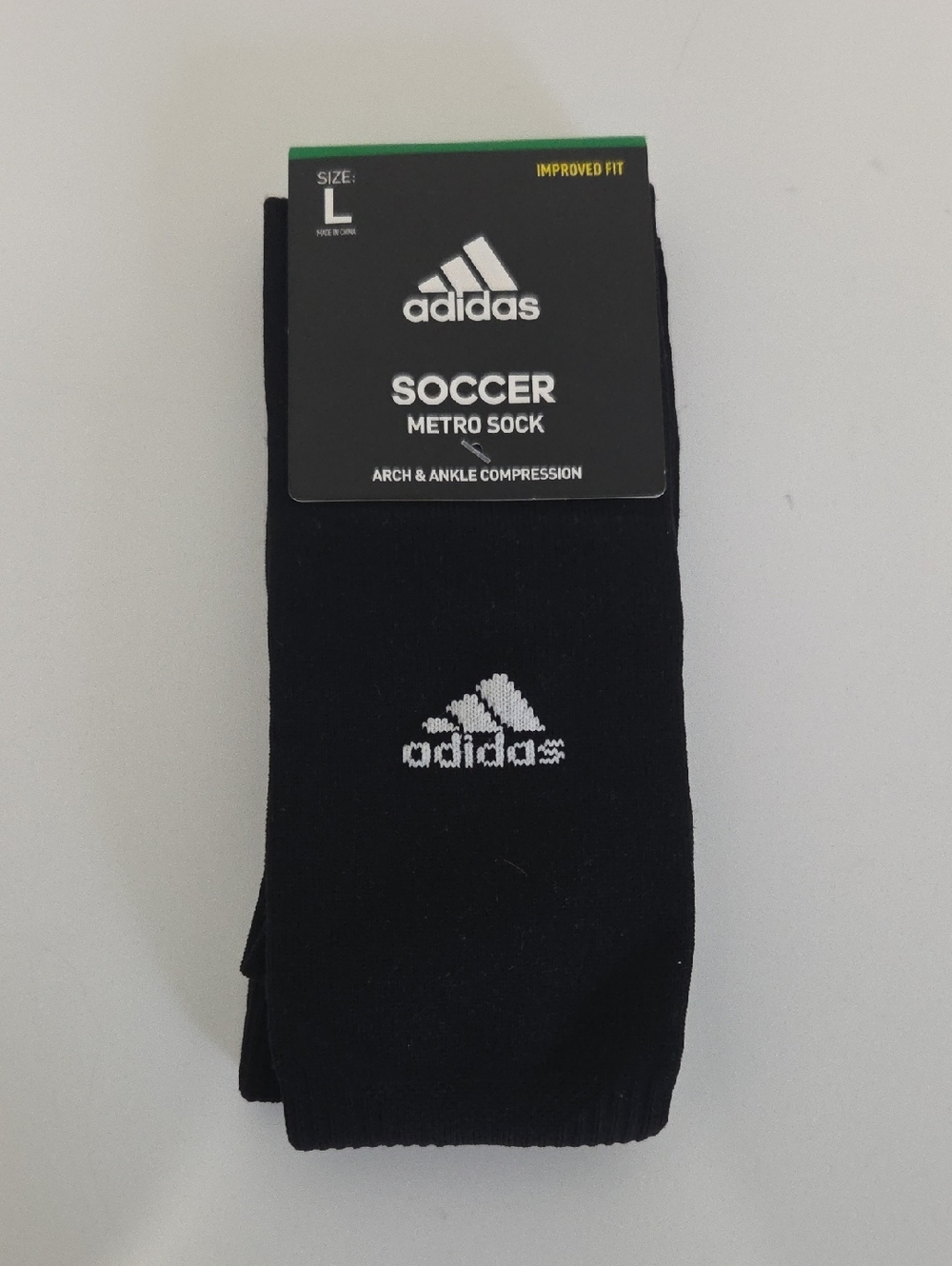 adidas Black Soccer Metro Socks with White Logo